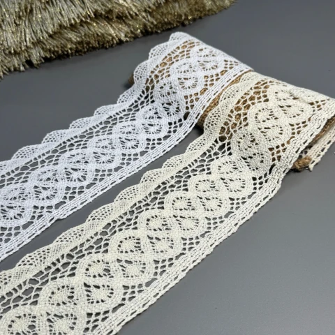 Мереживо макраме 12-4 8 см.(100 ярдів/91,4 м.), білий