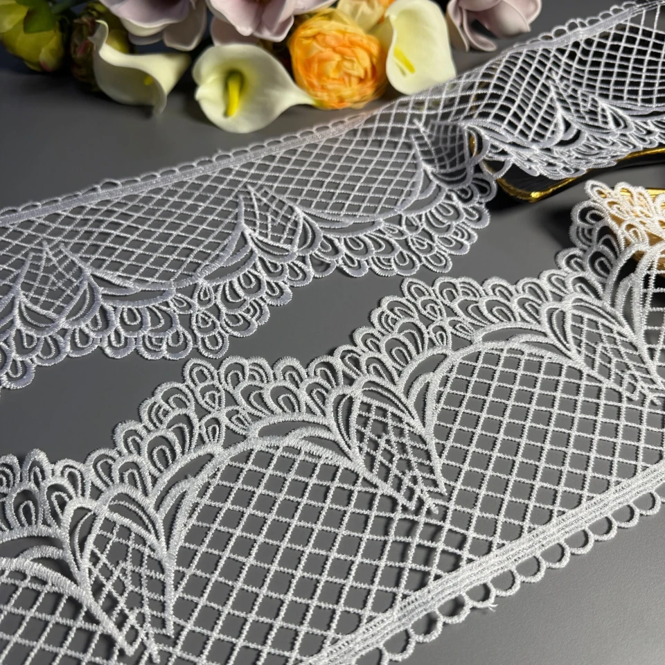 Мереживо поліестер ВВ401880-15 15 см.(15 ярдів/13.5 м.), білий