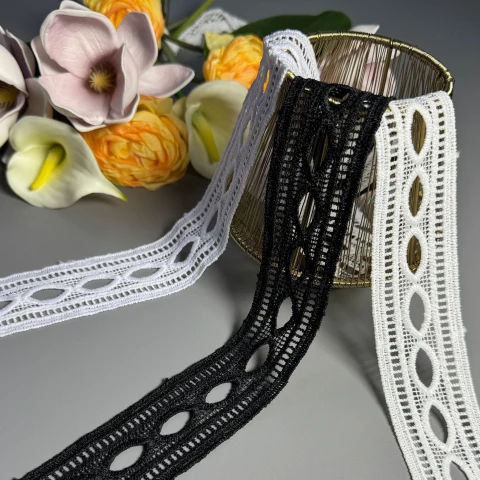 Мереживо поліестер ВВ103289 4 см.(15 ярдів/13.5 м.), білий