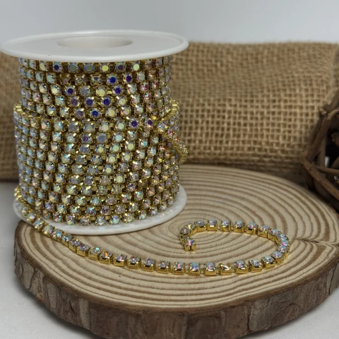 Цепі камні на бабінах ss 16 4 мм (10 ярдів), золото АВ