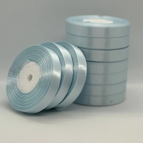 Стрічка атласна 1.2 см (10*36 ярдів), 139 сіро блакитний