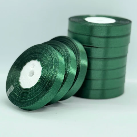 Стрічка атласна 1.2 см (10*36 ярдів), 128 зелений цитрус