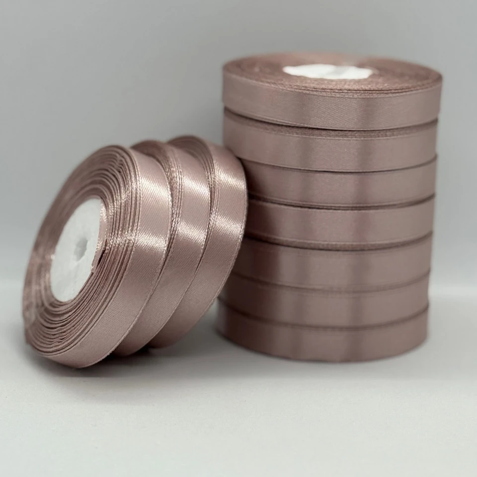 Стрічка атласна 1.2 см (10*36 ярдів), 92 кава з молоком