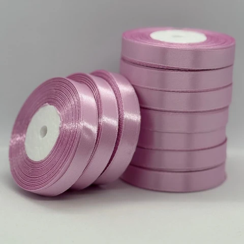 Стрічка атласна 1.2 см (10*36 ярдів), 175 теплий рожевий