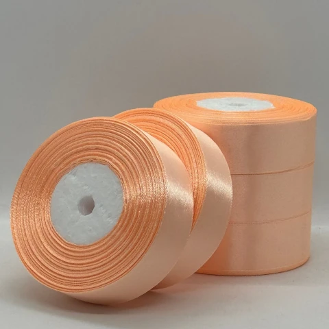 Стрічка атласна 2.5 см (5*36 ярдів), 07 крем