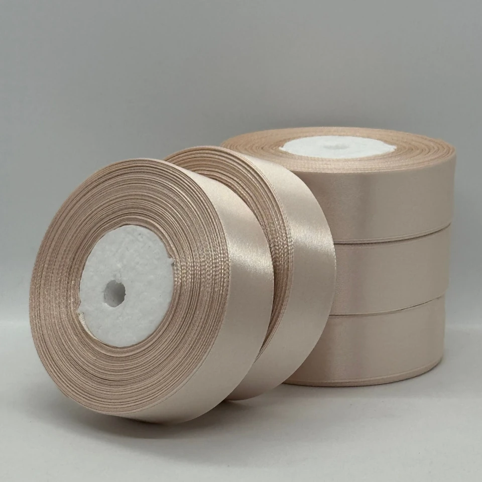 Стрічка атласна 2.5 см (5*36 ярдів), 172 м'який бежевий