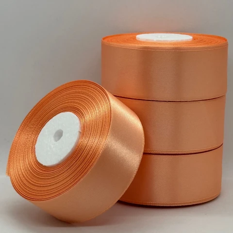 Стрічка атласна 4 см (5*36 ярдів) , 124 персиковий