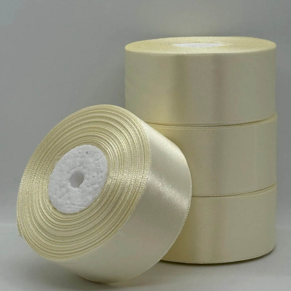 Стрічка атласна 4 см (5*36 ярдів) , 84 молочний