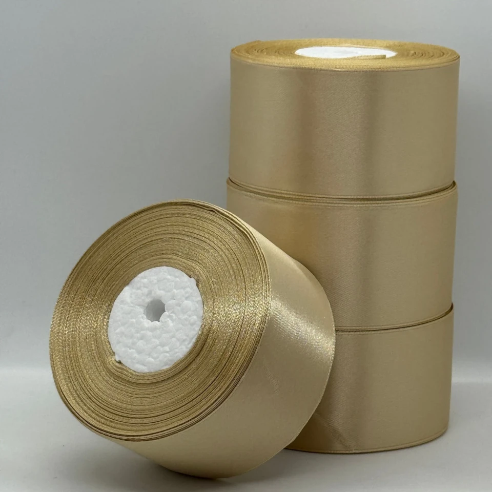 Стрічка атласна 5 см (4*36 ярдів), 123 теплий коричневий