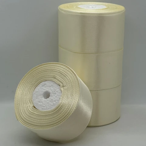 Стрічка атласна 5 см (4*36 ярдів), 84 світлий крем