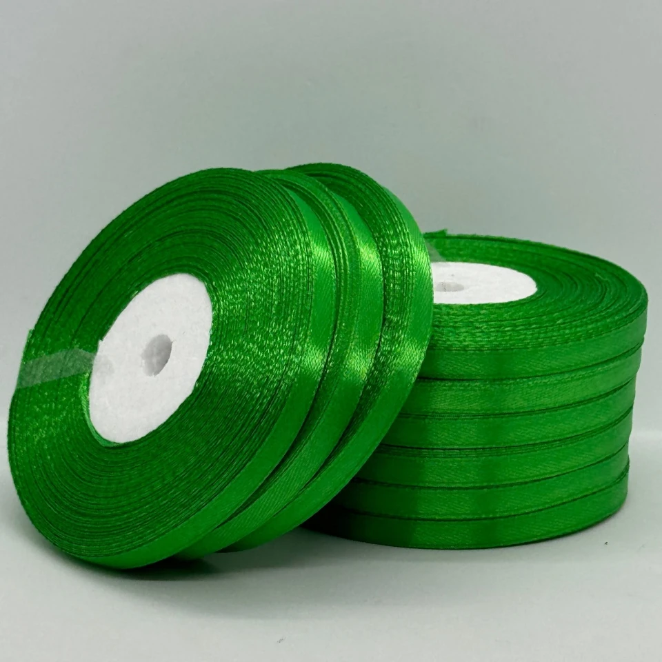Стрічка атласна 0.6 см (10*36 ярдів), 19 зелений