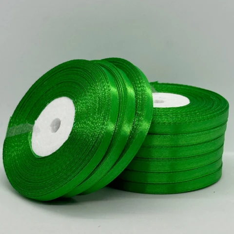 Стрічка атласна 0.6 см (10*36 ярдів), 19 зелений