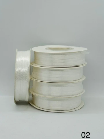 Стрічка атласна 0.3 см (5*100 ярдів), айворі (white)