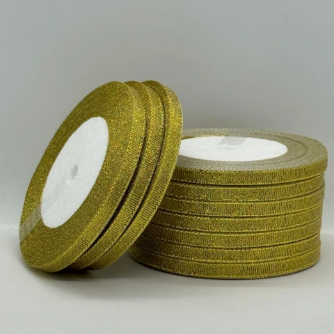 Тасьма парчева 0,6 см (10*25 ярдів/22,75 м.), золото (gold)
