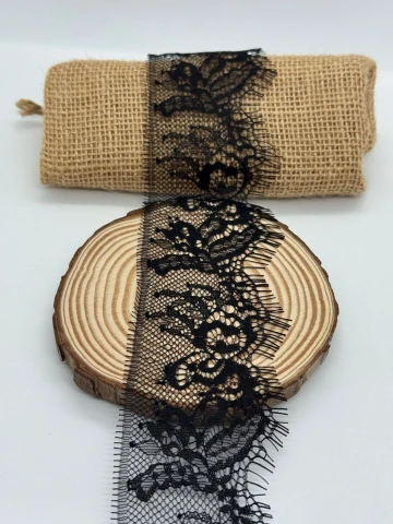 Мереживо французьке J73098 6 см. (20*3 м.), чорний