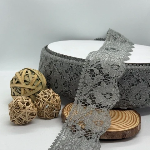 Мереживо поліестр кольорове 101 6 см (100 ярдів/91 м.), 6 сірий