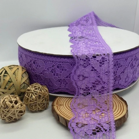 Кружево полиэстр цветное 101 6 см (100 ярдов/91 м.), фиолетовый