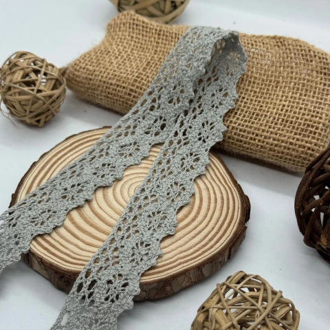 Мереживо макраме 8449 2,8 см (200 ярдів/182 м.), темно сірий