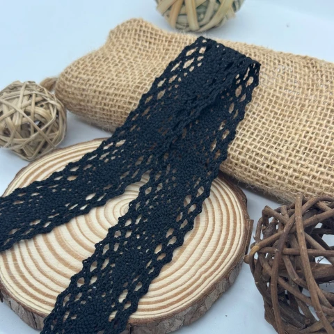 Мереживо макраме 8021 3 см (200 ярдів/182,8 м.), чорний