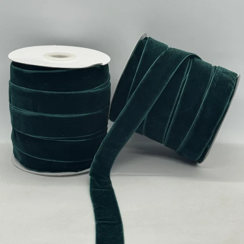 Стрічка оксамит 2 см (25 ярдів/22,75 м.), 34 зелений