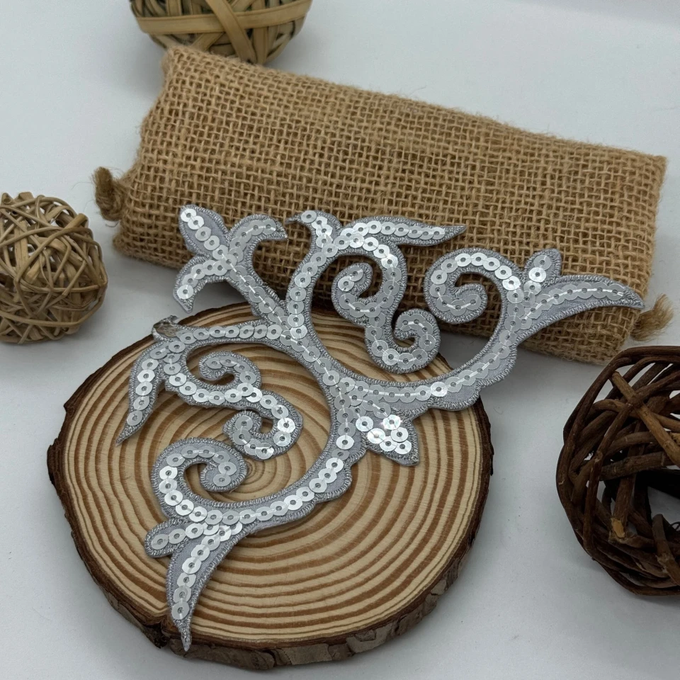 Аплікація клейова люрекс 8568 (20 шт.), срібло