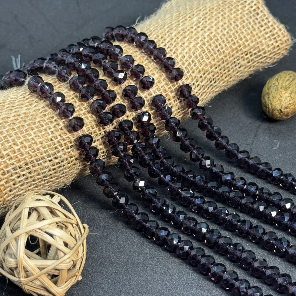 Хрусталь на нитці 8 мм (10*63 шт.), М020 сливовий