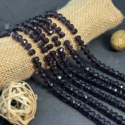 Хрусталь на нитці 8 мм (10*63 шт.), М020 сливовий