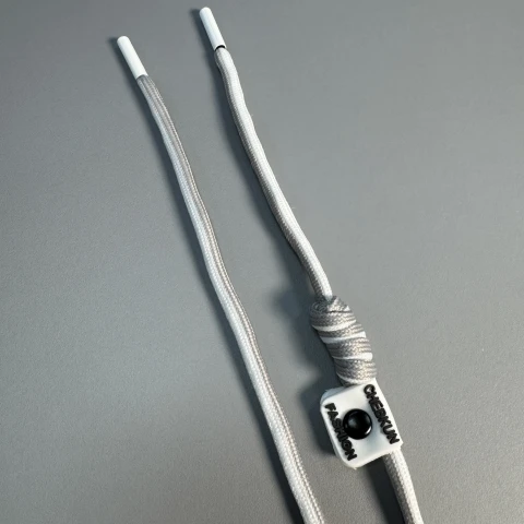 Шнурок в штани CHEBKUN (140 см), сірий+білий