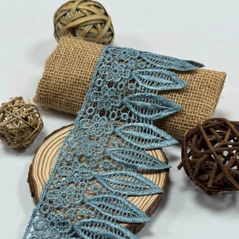 Мереживо поліестер 9090 8,5 см.(15 ярдів/13.5 м.), синій