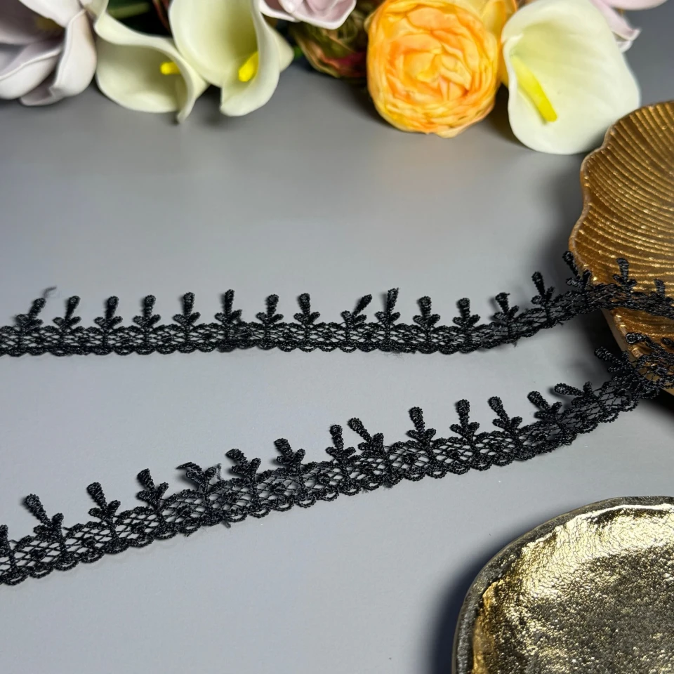 Мереживо поліестер ВВ104792 3 см.(15 ярдів/13.5 м.), чорний