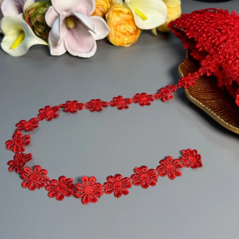 Мереживо поліестер ВВ102551а 2,5 см(30 ярдів/27.3 м.), 133 бордо