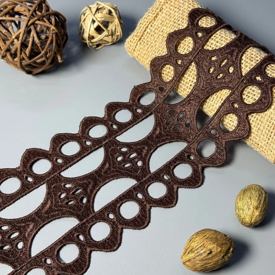 Мереживо поліестер 175 10 см.(19-20 метрів), коричневий (19 метрів)