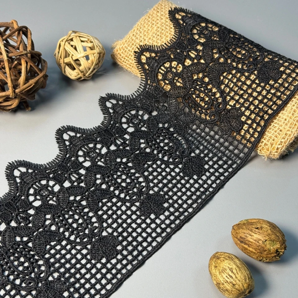 Кружево полиэстер 174 11,5 см.(19,5 метров), черный