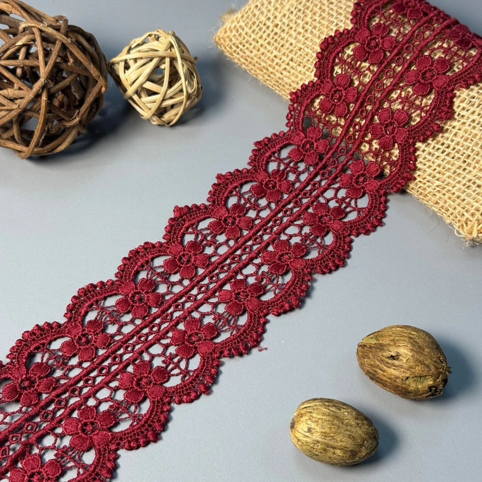 Мереживо поліестер 171 7 см.(19.7 метрів), бордо