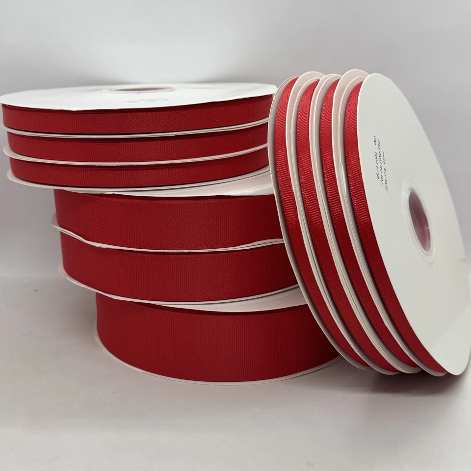 Стрічка репс 2,5 см (12*100 ярдів/91 м.), 1026 кармін