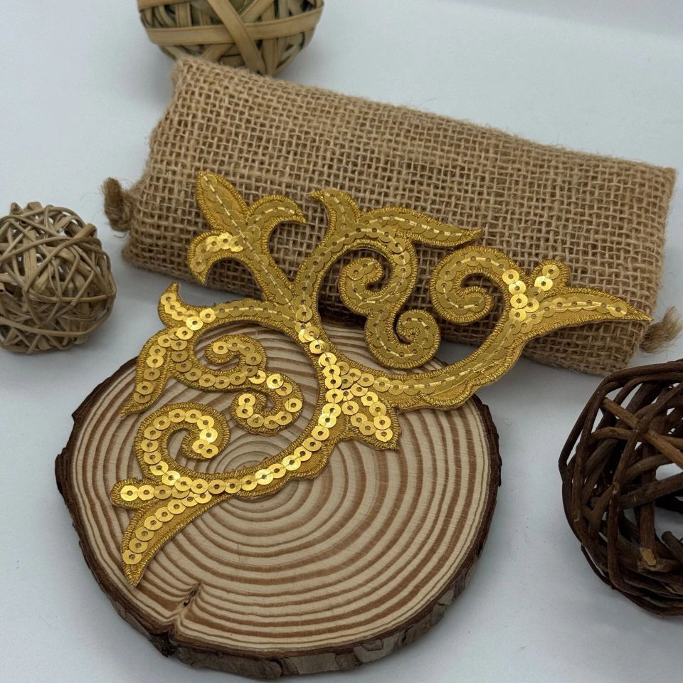 Аплікація клейова люрекс 8568 (20 шт.), золото