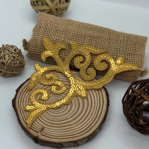 Аплікація клейова люрекс 8568 (20 шт.), золото