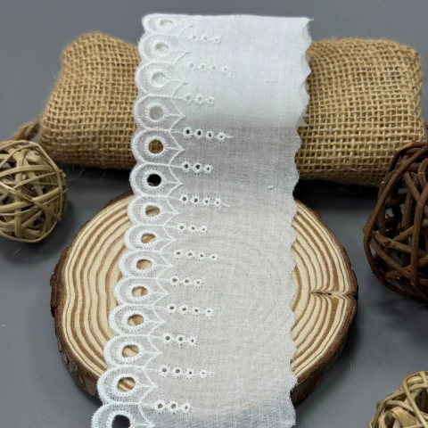 Мереживо прошва 8075 7 см.(30 ярдів/27,4 м.), білий