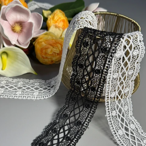 Мереживо поліестер ВВ100375 5 см.(15 ярдів/13.5 м.), білий