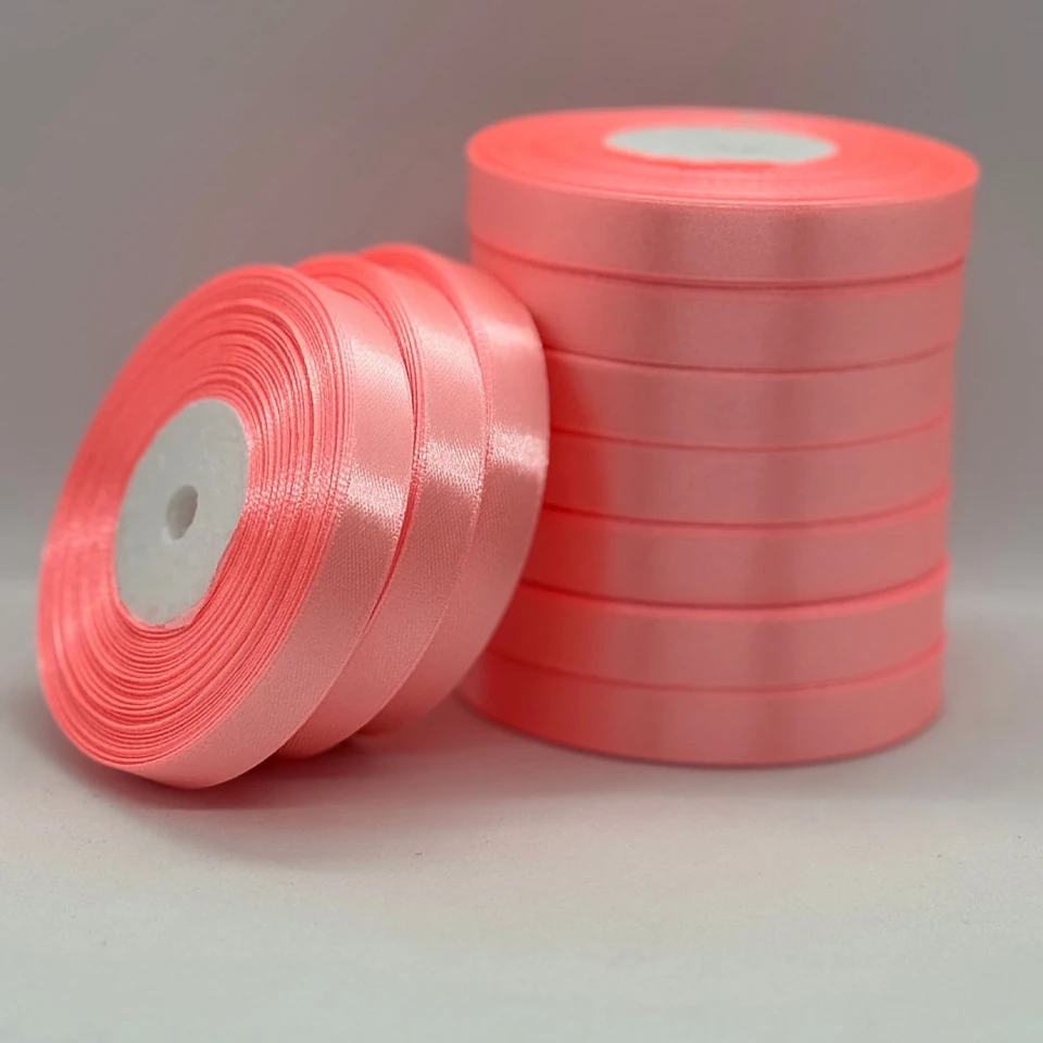 Стрічка атласна 1.2 см (10*36 ярдів), 89 світлий персик