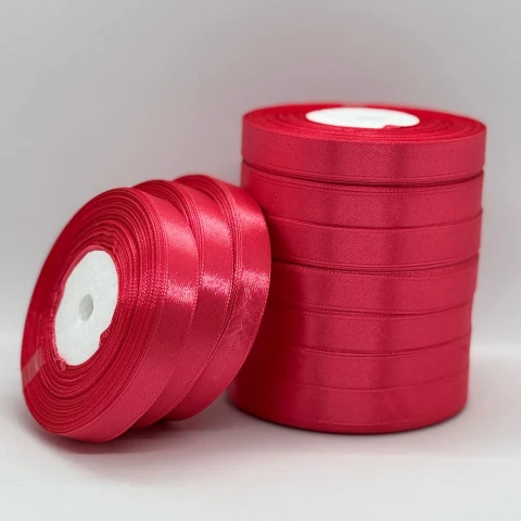 Стрічка атласна 1.2 см (10*36 ярдів), 129 кораловий