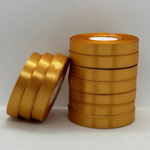 Стрічка атласна 1.2 см (10*36 ярдів), 157 жовто-оранжевий