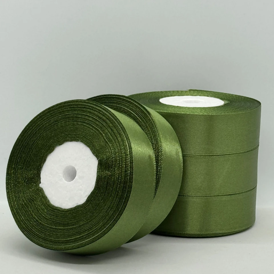 Стрічка атласна 2.5 см (5*36 ярдів), 112 горчичний