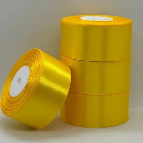 Стрічка атласна 4 см (5*36 ярдів) , 132 жовтий