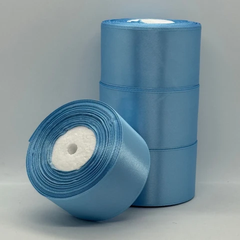 Стрічка атласна 5 см (4*36 ярдів), 187 блакитний