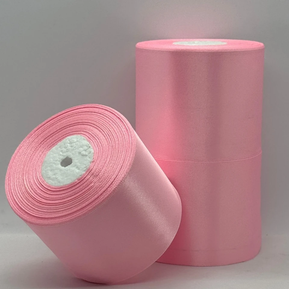 Стрічка атласна 7.5 см (3*36 ярдів), 04 ніжно-рожевий