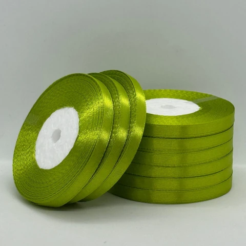 Стрічка атласна 0.6 см (10*36 ярдів), 184 олива