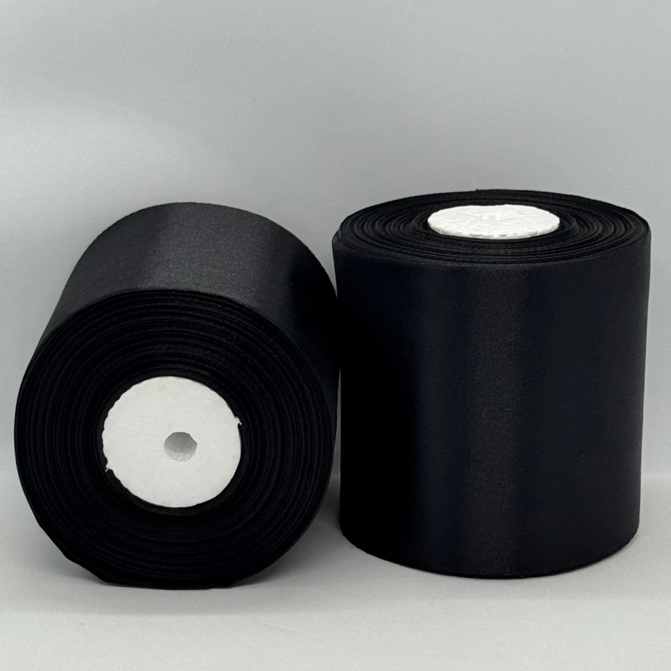 Стрічка атласна 10 см (2*36 ярдів), 39 чорний