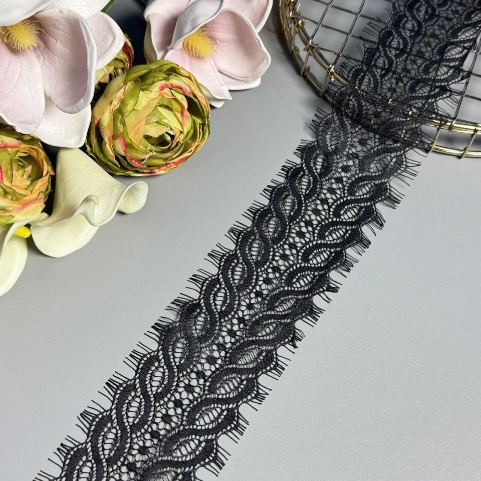 Мереживо французьке J73033 6.5 см. (10*3 м.), чорний