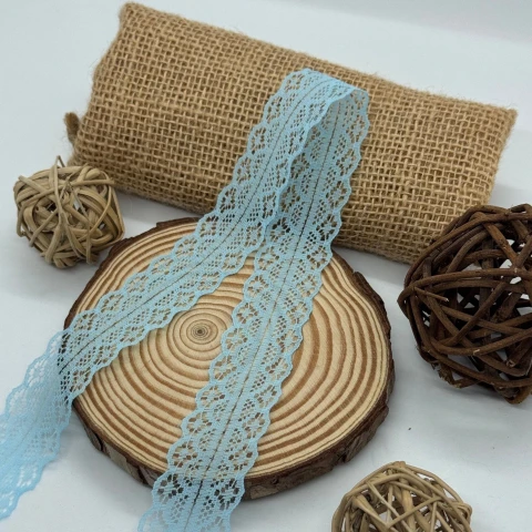 Мереживо не еластичне 1658-2 2.8см (400 ярдів/364 м.), 15 блакитний